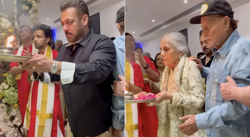 सलमान खान ने गणेश चतुर्थी पर परिवार संग किया भव्य आरती समारोह, सोशल मीडिया पर वायरल हुई तस्वीरें