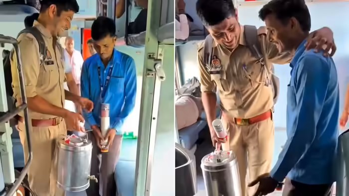 झपकी लेते चायवाले के लिए पुलिसकर्मी बना मिसाल, ट्रेन में किया ऐसा काम कि बदल गया पूरा नजारा