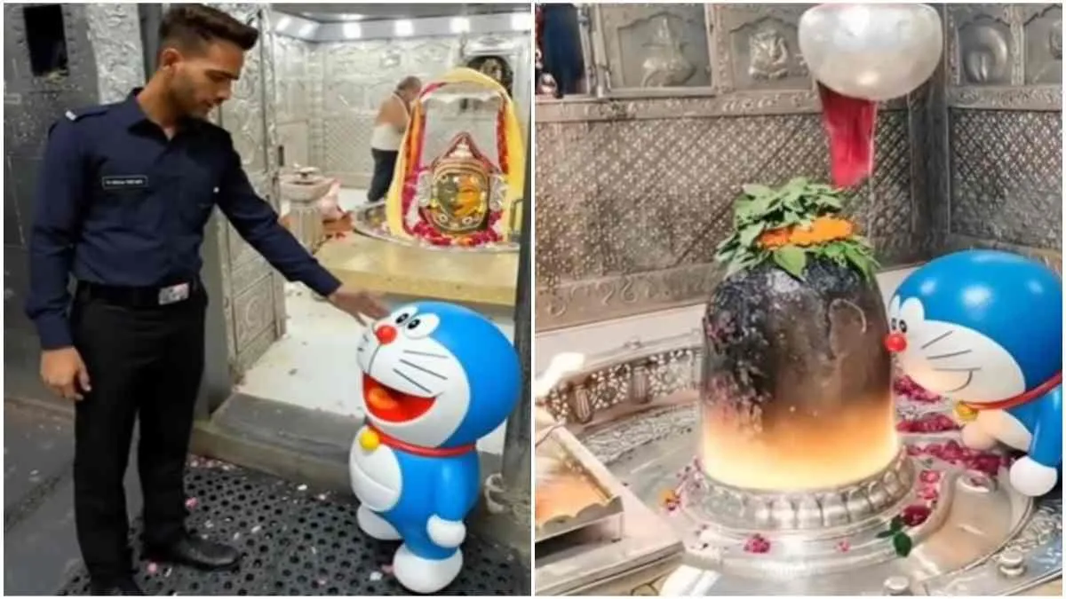 महाकाल मंदिर में डोरेमॉन के पहुंचने का AI वीडियो वायरल, पुजारियों और श्रद्धालुओं ने जताई आपत्ति
