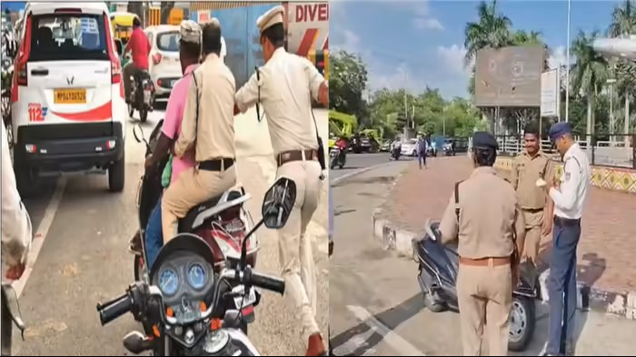 भोपाल में पुलिस वालों पर बरसा चालान का कहर: बिना हेलमेट वाले पुलिसकर्मियों से वसूले गए 79 हजार रुपए