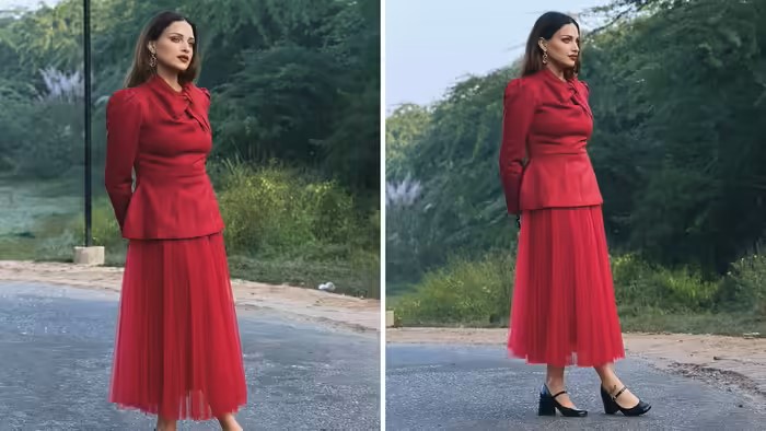 पंजाब की ‘ऐश्वर्या राय’ हिमांशी ने लाल परी अवतार में बिखेरा ग्लैमर, स्कर्ट-टॉप लुक ने मचाई धूम
