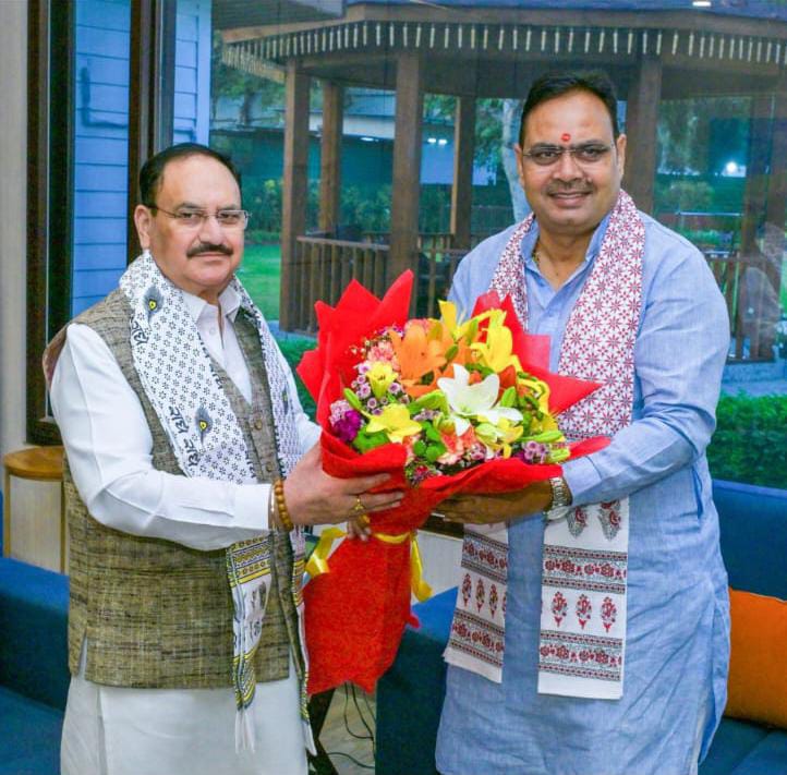 मुख्यमंत्री भजनलाल शर्मा ने केंद्रीय मंत्री जे.पी. नड्डा से की मुलाकात, स्वास्थ्य सेवाओं पर हुई चर्चा