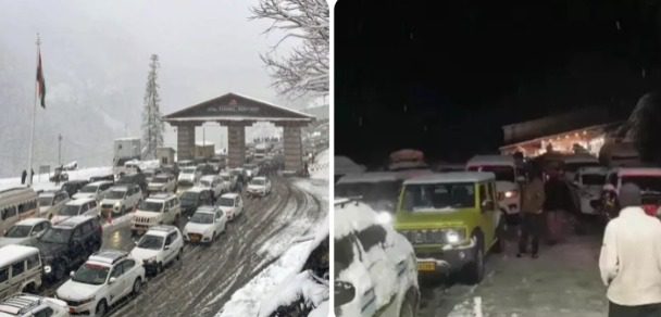 कुल्लू-मनाली में बर्फबारी से हड़कंप, Atal Tunnel के पास 34 घंटे फंसे रहे पर्यटक, सुरक्षित रेस्क्यू