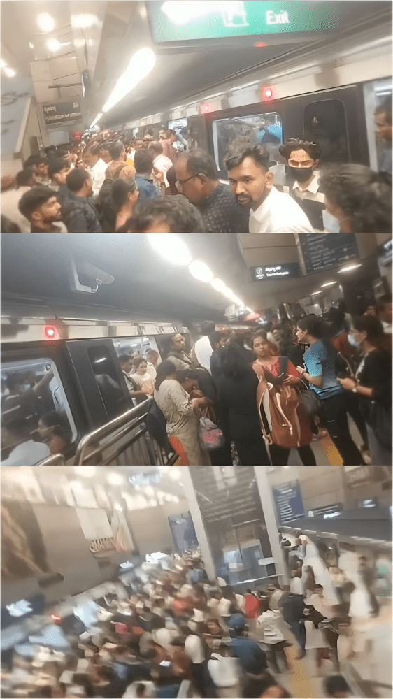 बेंगलुरु मेट्रो में तकनीकी खराबी से हड़कंप: हजारों यात्री फंसे, ट्रकों में बैठकर घर पहुंचे लोग; तेजस्वी सूर्या ने सरकार पर साधा निशाना