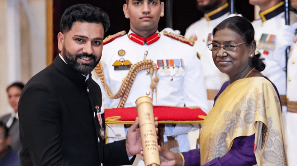 पद्मश्री से सम्मानित हुए रोहित शर्मा: राष्ट्रपति द्रौपदी मुर्मू के हाथों मिला देश का बड़ा नागरिक सम्मान