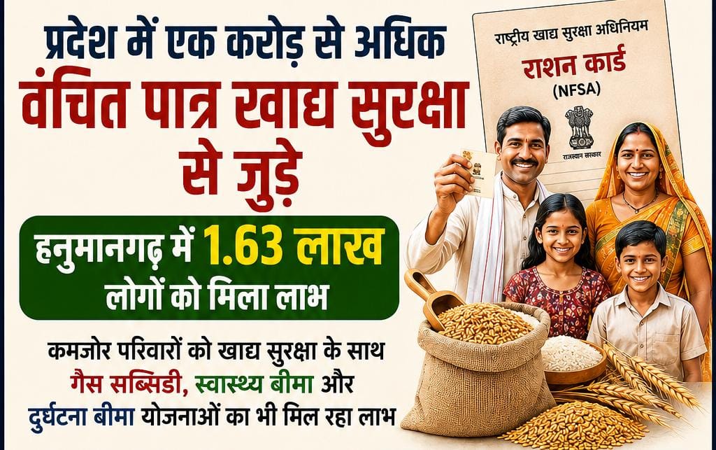 हनुमानगढ़ में 1.63 लाख पात्र लोग खाद्य सुरक्षा योजना से जुड़े, मंत्री सुमित गोदारा बोले- कोई जरूरतमंद वंचित नहीं रहेगा